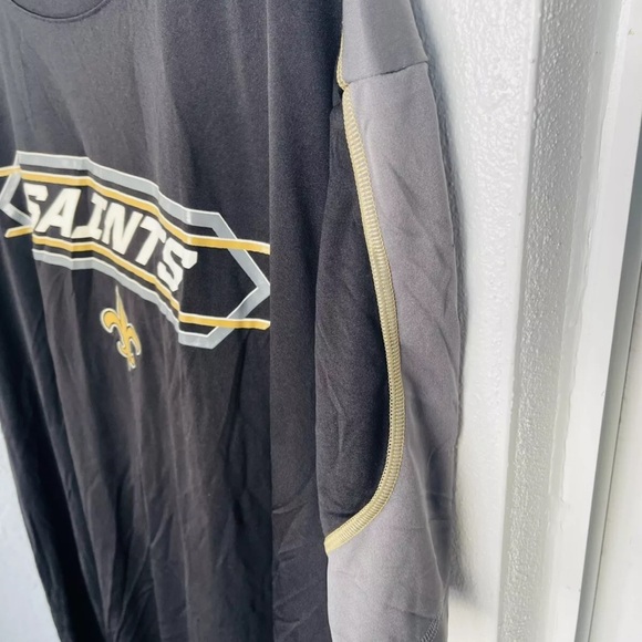 NFL Team Apparel New Orleans Saints Short Sleeve Shirt Sz 2X Blk/Old Gold - Picture 5 of 8